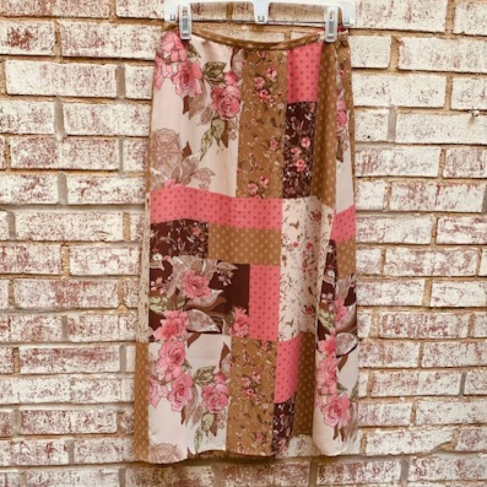 Emma James reversible patchwork/floral skirt size 10P